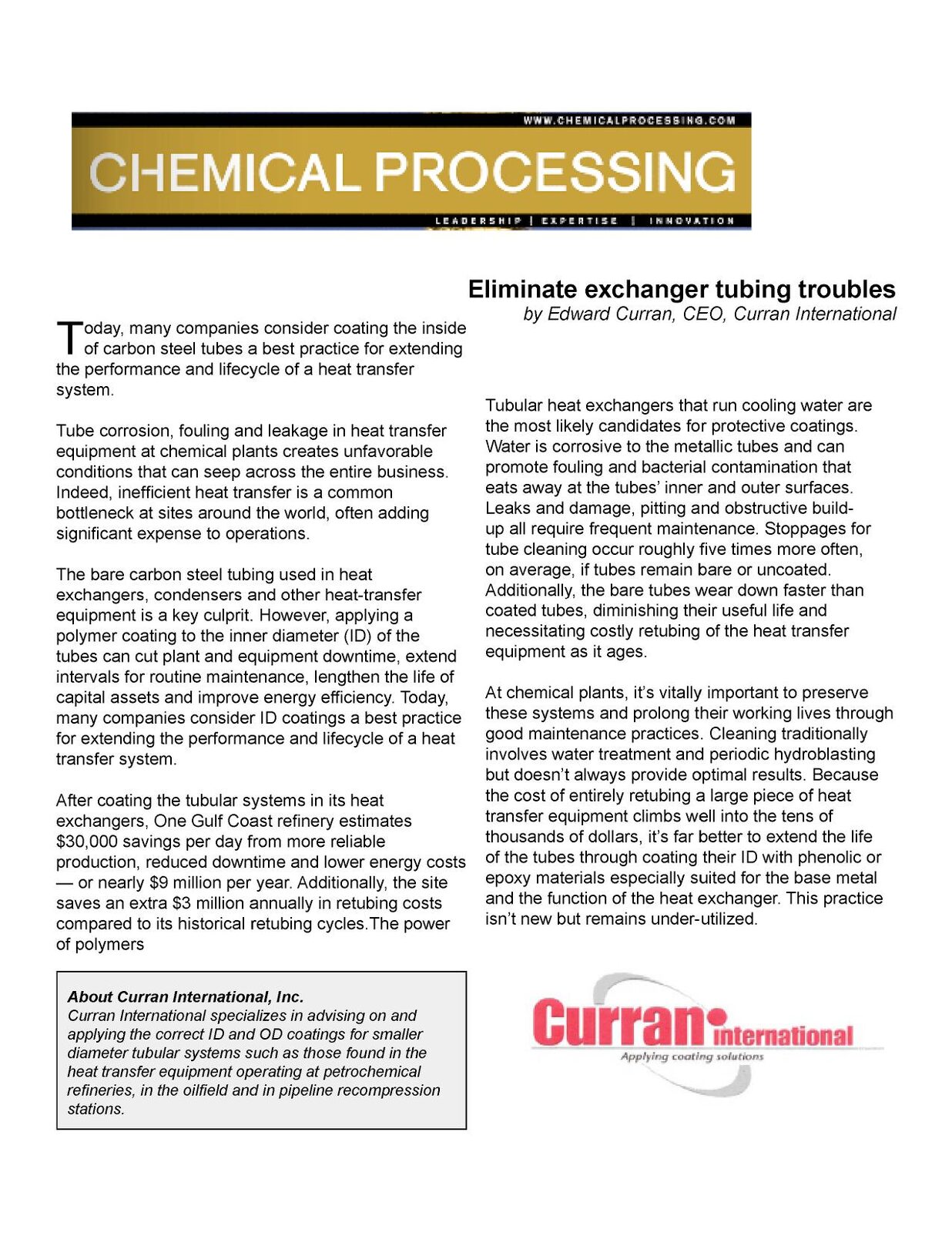 Curran Chemical Processing