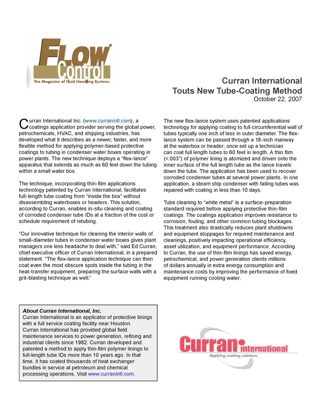Curran Flow Control